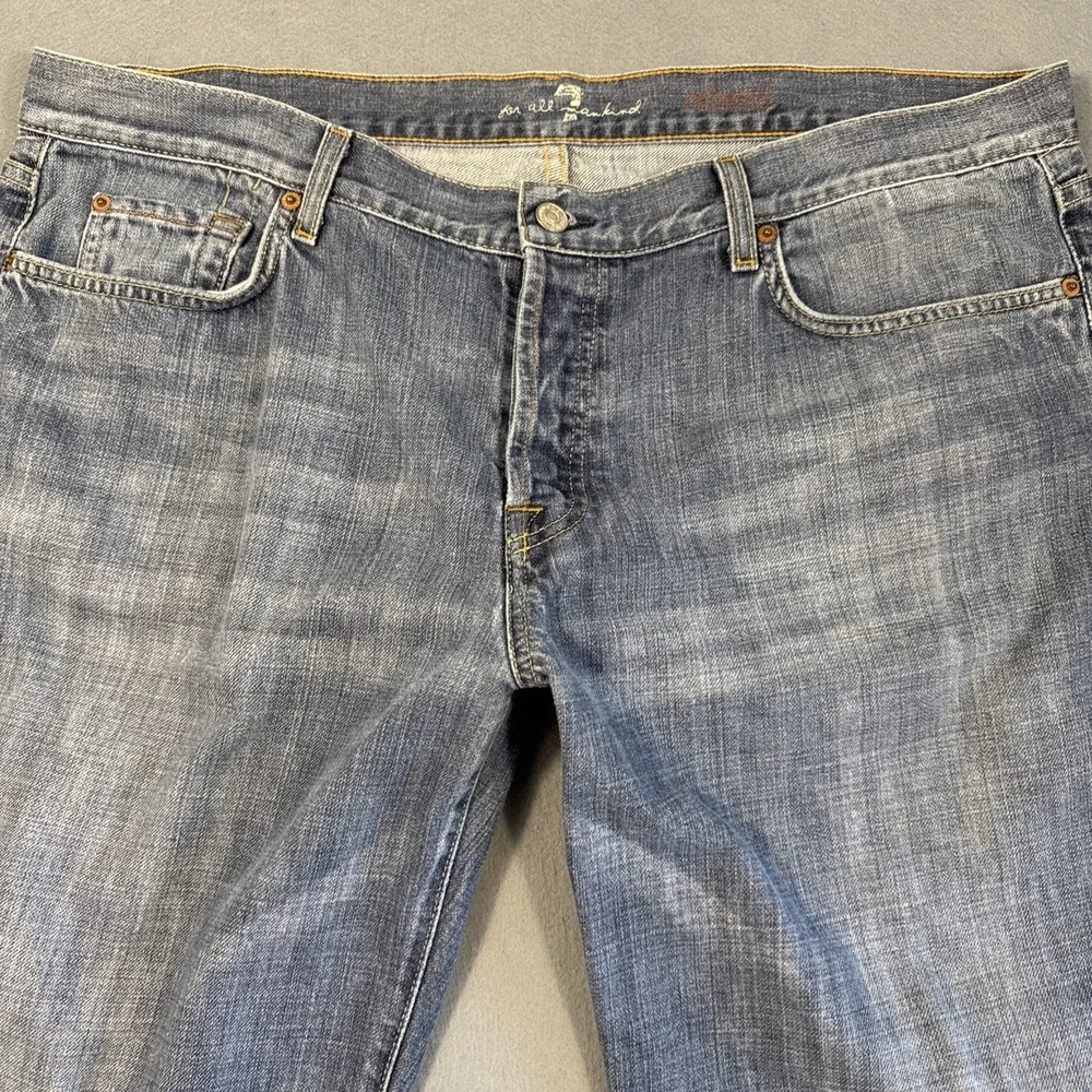 Seven 7 For All Mankind Jeans Men's 40/25 Blue Dark Wash Straight WIDE